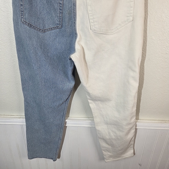 Hollister Ultra High Rise Mom Jeans Women’s 11R W30 Colorblock Blue White Denim - Picture 7 of 14
